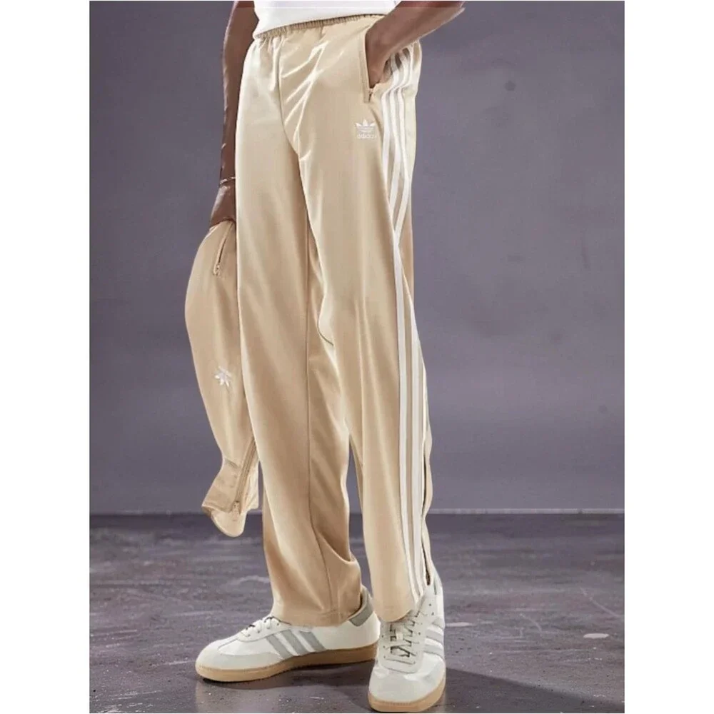 Adidas Originals Firebird Track Pants Tan White 3 Stripe Men's Small BNWT